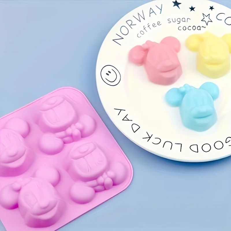 Natural Making Soap - 1個入りミニーカートゥーン型、手工芸品、チョコレート、石鹸作り、シリコン型、DIY装飾樹脂アクセサリーに最適です。