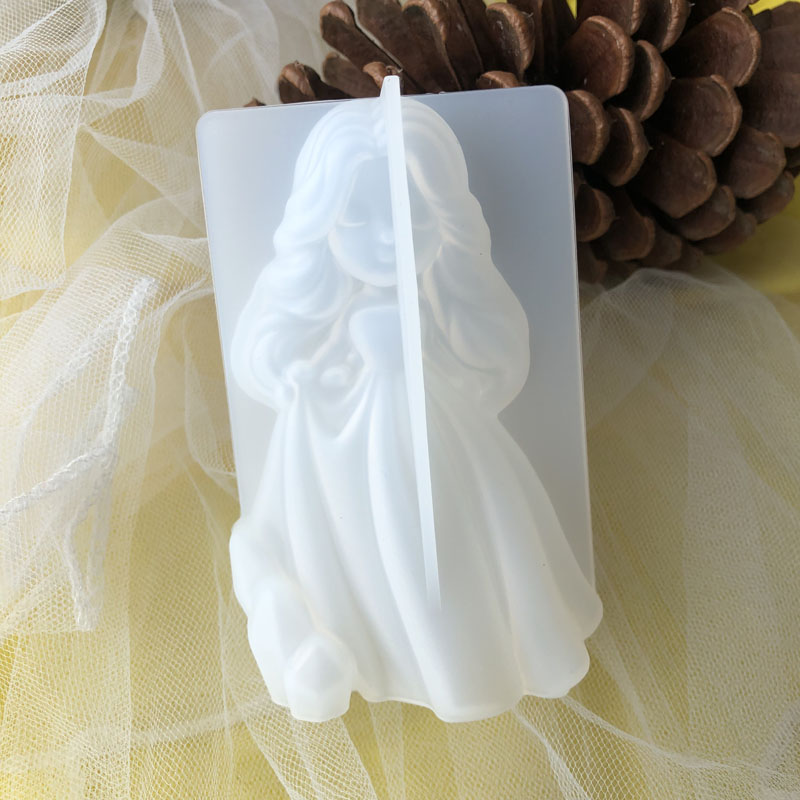 Natural Making Soap - 3D かわいいプリンセスシリコーンキャンドルモールド天使の女の子石鹸樹脂石膏作る型 DIY 人間チョコレートベーキングツール家の装飾のギフト
