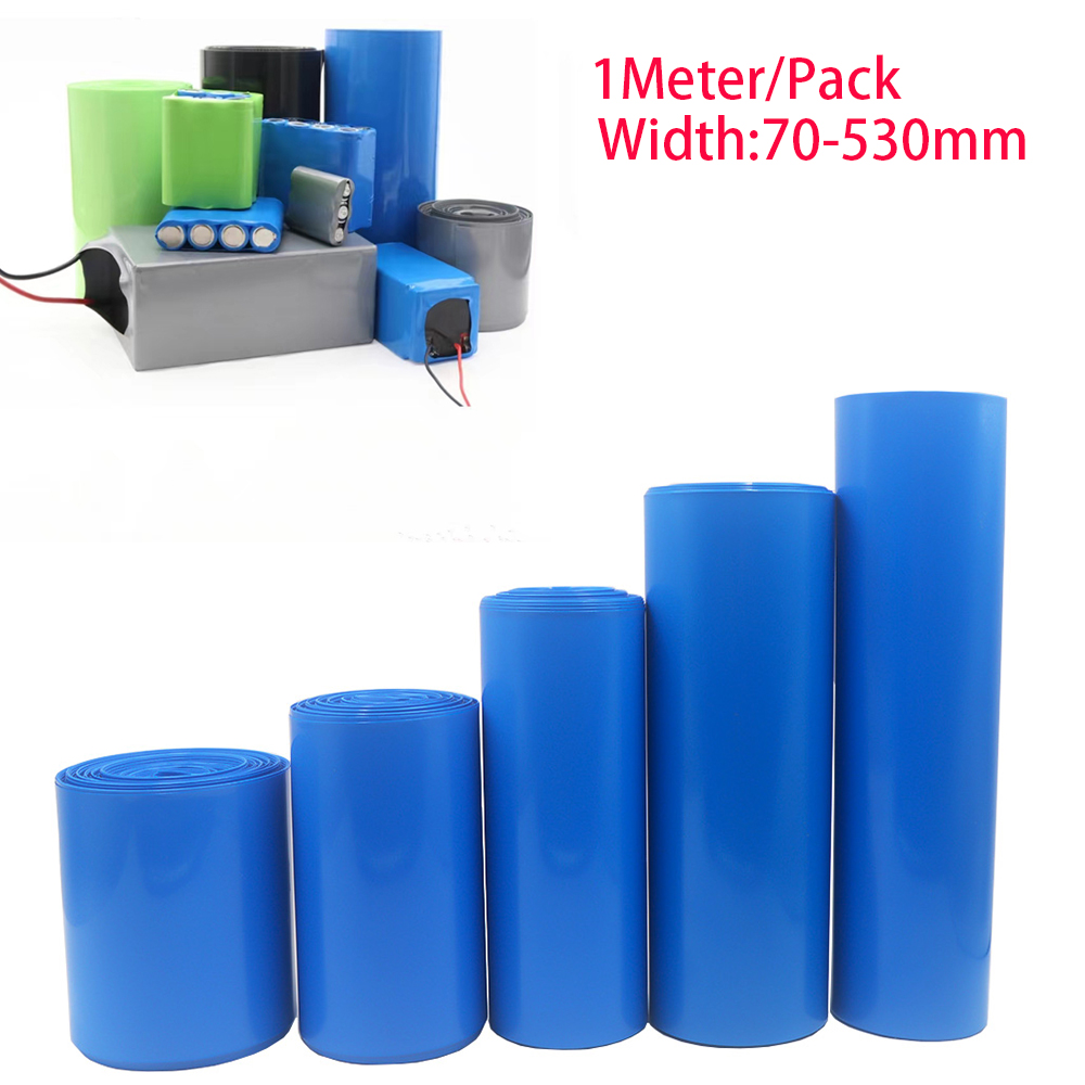 Shrink Wrap Pvc - 1 メートルの PVC の 18650 バッテリーパックケーブルスリーブマルチサイズ熱収縮チューブブルー収縮絶縁収縮チューブ生産用