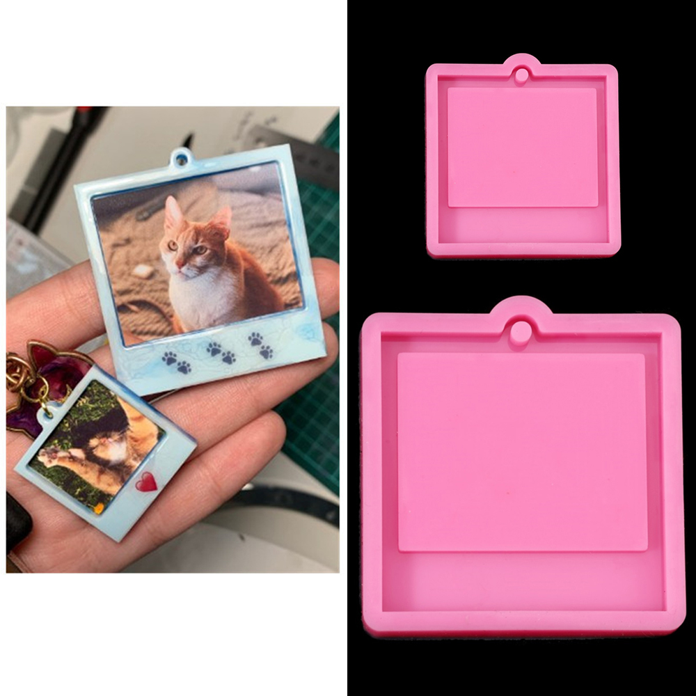 Natural Making Soap - フォトフレームエポキシ樹脂キーホルダー型猫犬タグペンダントシリコーン型 DIY 鋳造工芸品ジュエリーメイキングアクセサリー