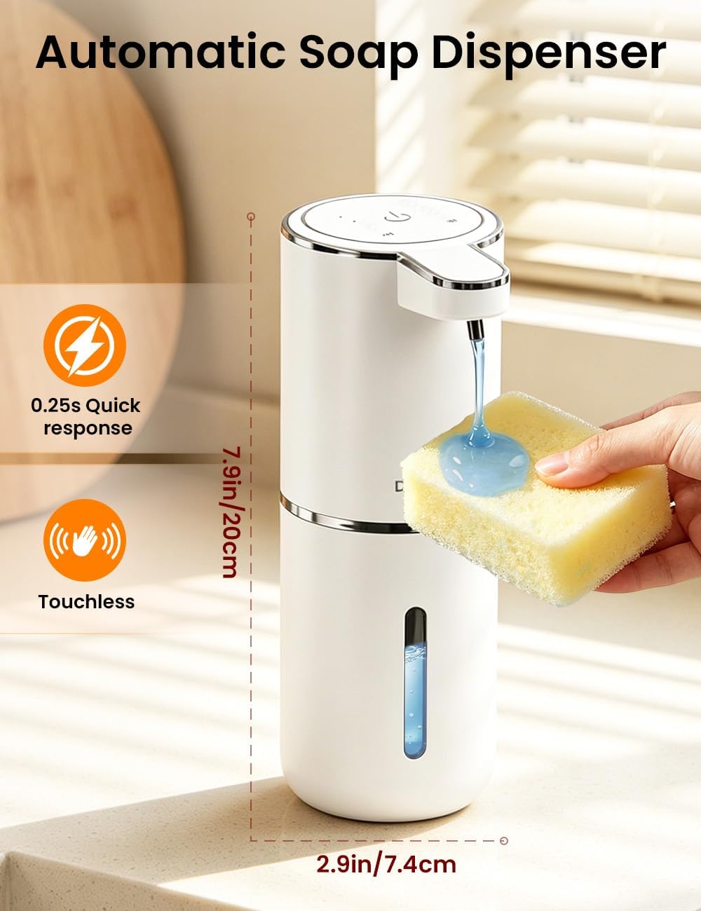 Soap Making Machine - 380ML容量 ライトディスプレイ 4段階調整可能な泡/液体モード インテリジェント自動センサー ソープディスペンサー ハンドサニタイザーポンプ