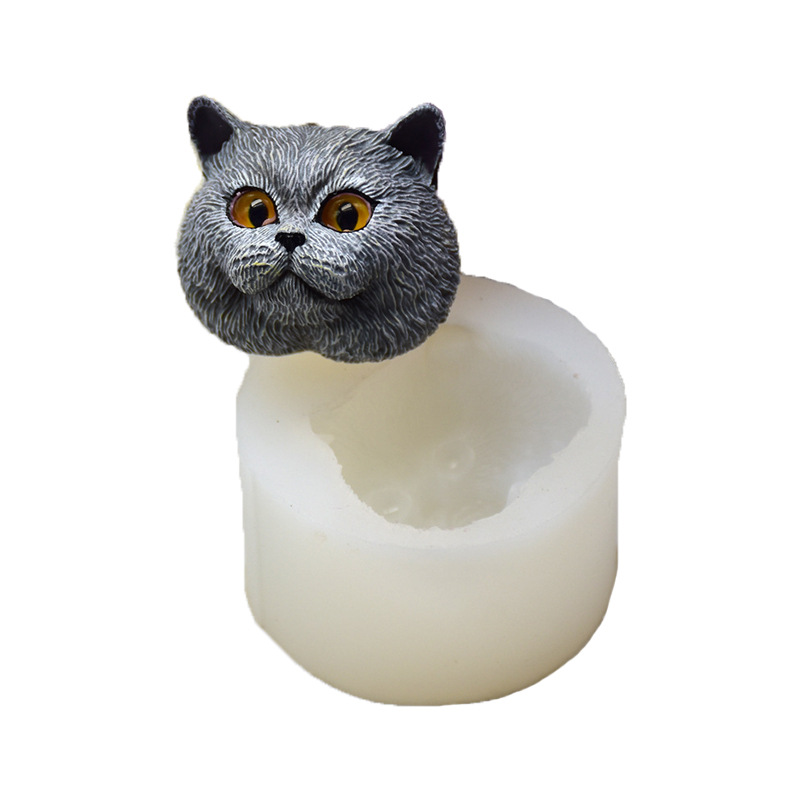 Natural Making Soap - シリコーン型短毛猫型手作りチョコレート石鹸型フォンダンケーキデコレーションツール DIY ビスケット型食品安全 F032