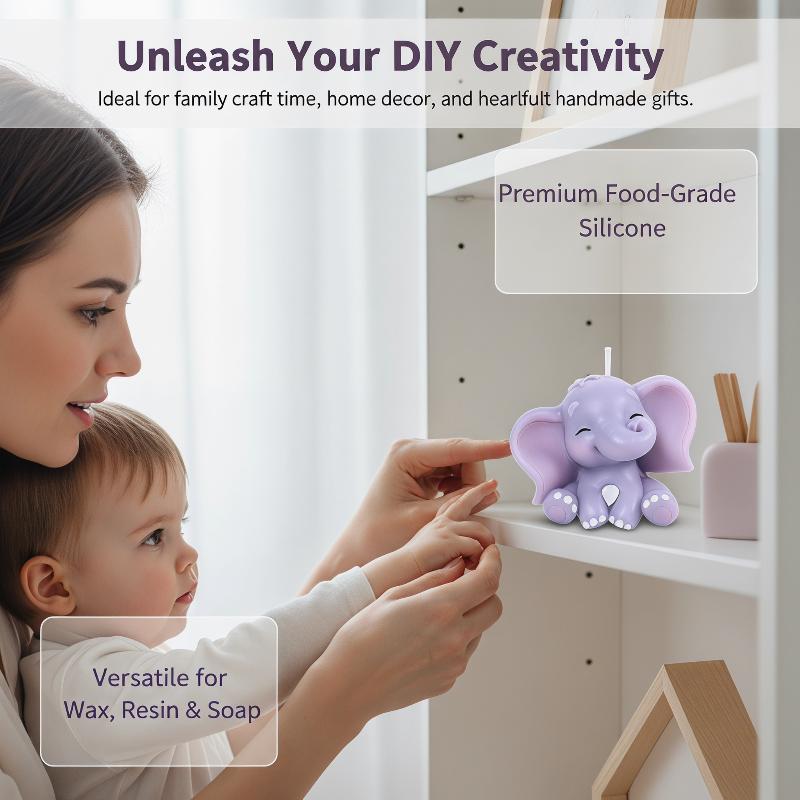 かわいい3D象型シリコンキャンドルモールド、簡単リリース、再 - Natural Making Soap のレビューと価格