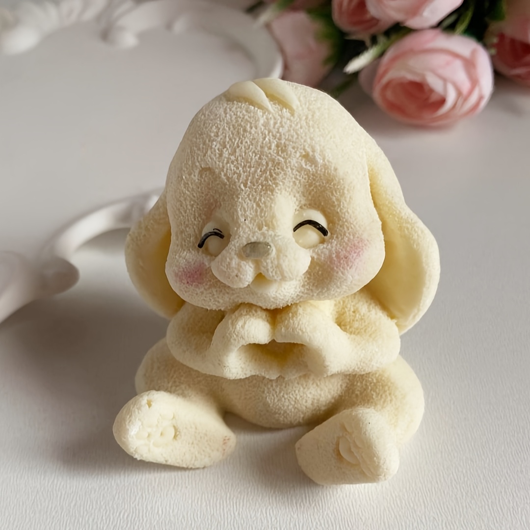 表現豊かな目とふわふわの耳が付いた愛らしいウサギの樹脂シリコ - Natural Making Soap のレビューと価格