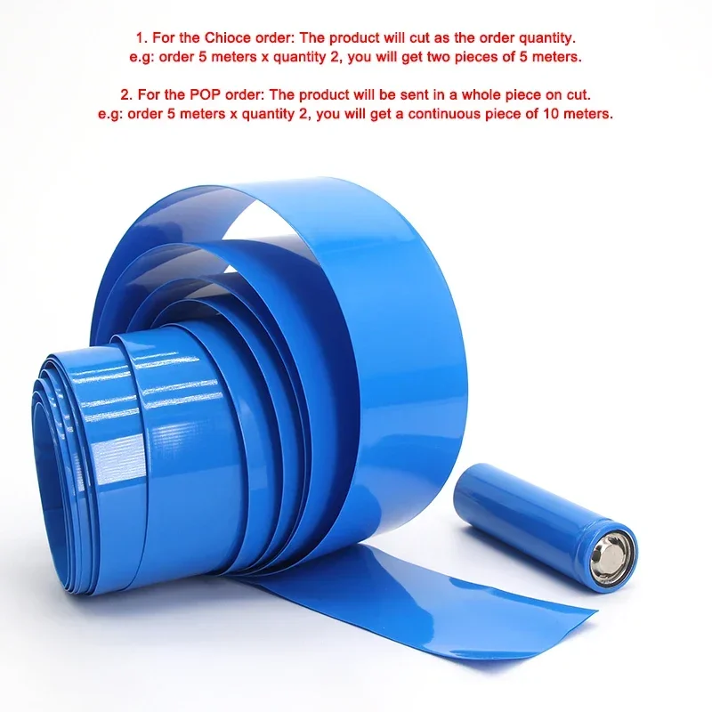 18650 PVC 熱収縮チューブバッテリーパックブルー幅  - Shrink Wrap Pvc のレビューと価格
