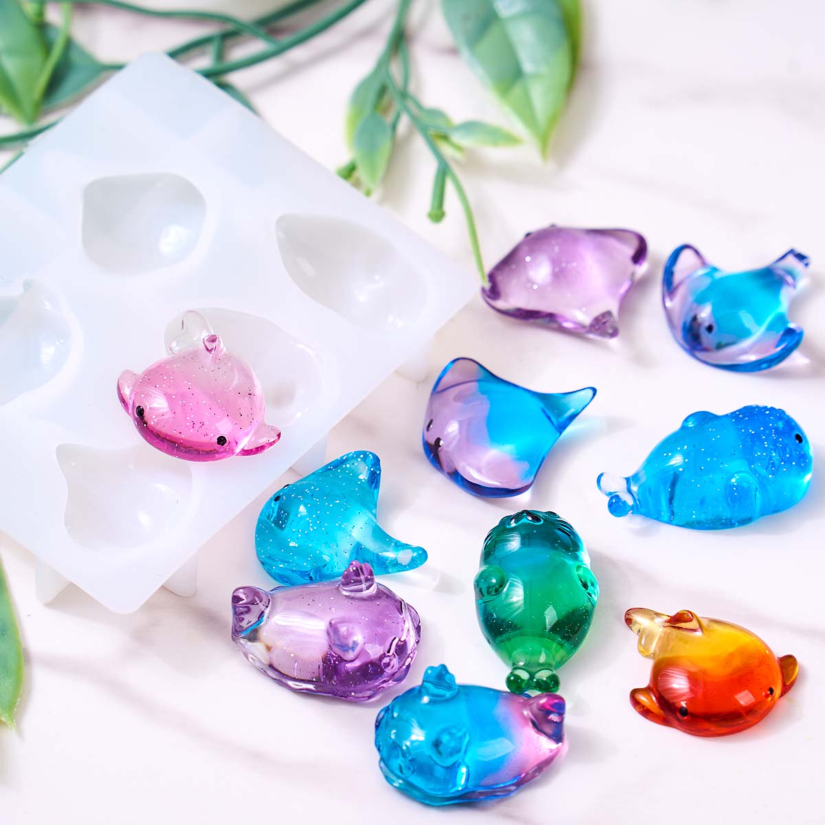 3Dヒーリング可愛いマンタ鯨シリコンモールドDIYキーホルダ - Natural Making Soap のレビューと価格