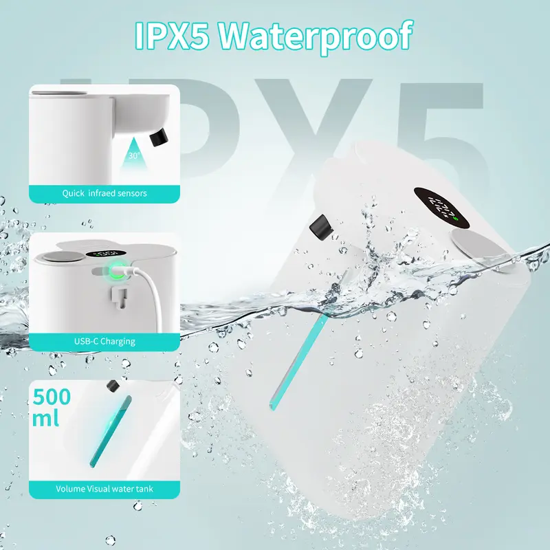500ML大容量9段階調整可能フォーム/液体IPX5防水電動 - Soap Making Machine のレビューと価格