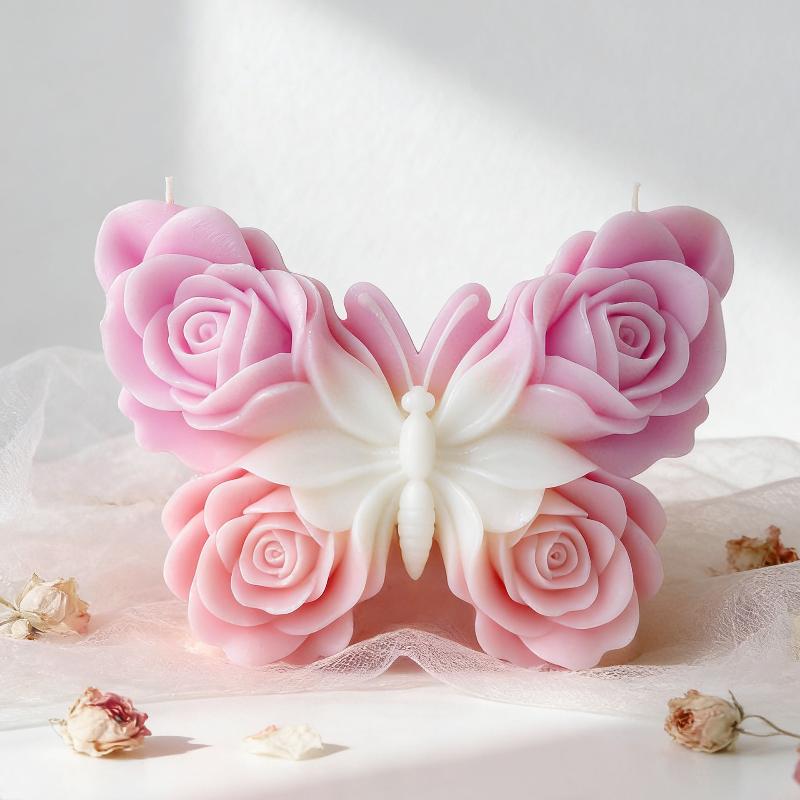 DIY ローズバタフライフォームシリコーン型手作りアロマキャ - Natural Making Soap のレビューと価格