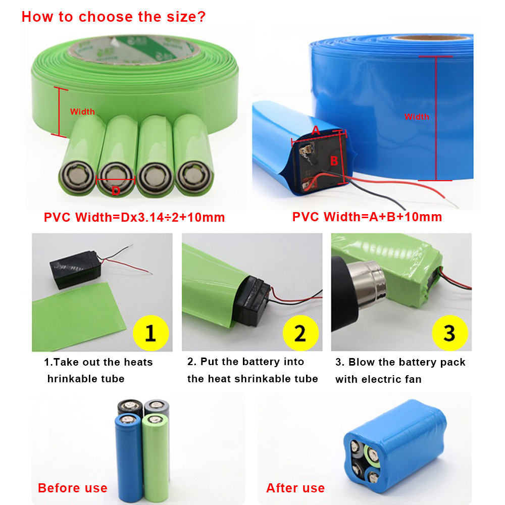 PVC熱収縮チューブパック,絶縁フィルム,リチウムケース,保 - Shrink Wrap Pvc のレビューと価格